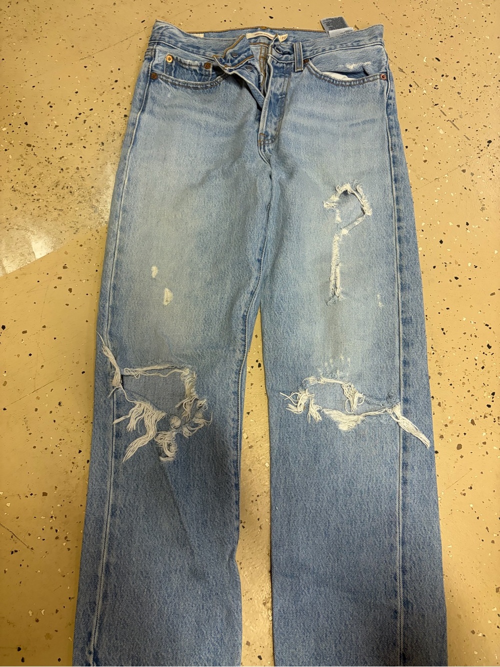 Levi's Light Blue Distressed Bootcut Jeans